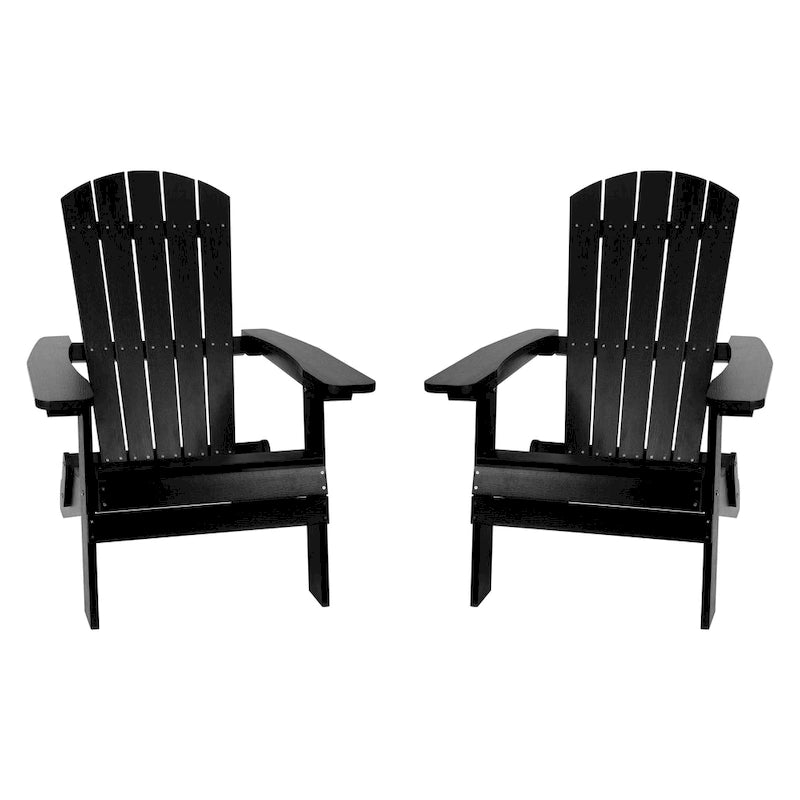Lot de 2 chaises Adirondack pliantes en polyrésine - Chaise de patio intérieure/extérieure