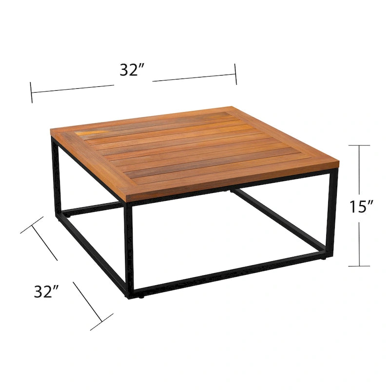 Table basse carrée Tara en bois d'acacia de SEI Furniture