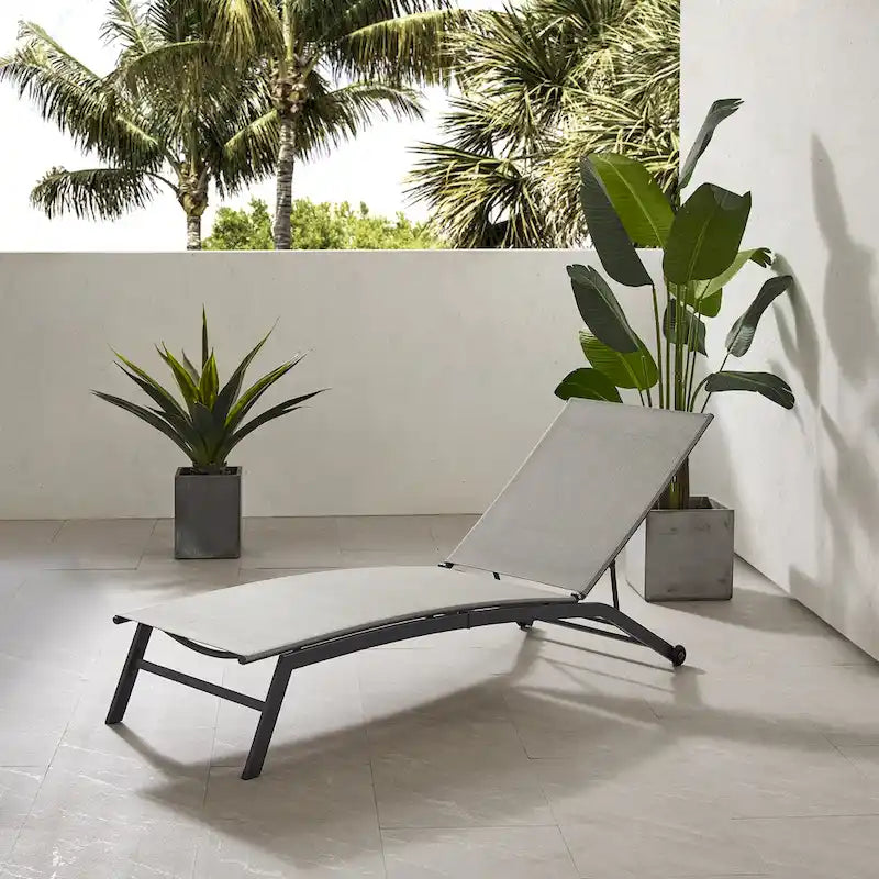 Crosley Weaver Outdoor Sling Chaise Lounge - 77.5x24.75x36.5