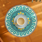 CO-Z Table d'appoint ronde 14 pouces et support pour plantes d'extérieur avec plateau en carreaux de céramique
