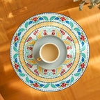 CO-Z Table d'appoint ronde 14 pouces et support pour plantes d'extérieur avec plateau en carreaux de céramique