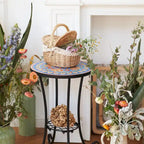 CO-Z Table d'appoint ronde 14 pouces et support pour plantes d'extérieur avec plateau en carreaux de céramique