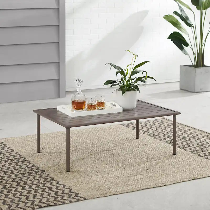 Cali Bay Outdoor Metal Coffee Table - 23.5x39.25x13.75