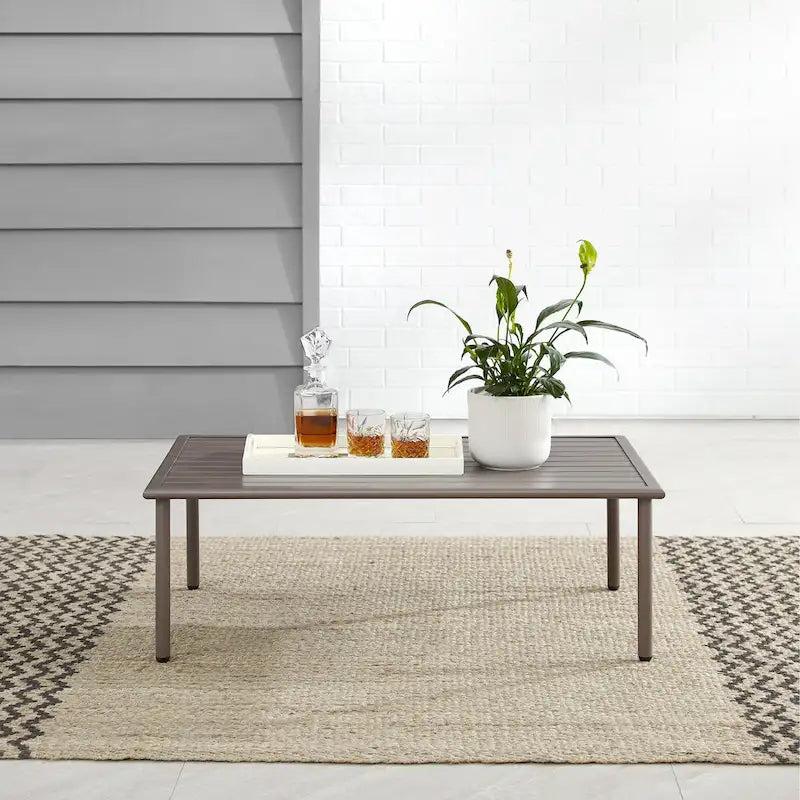 Table basse d'extérieur Cali Bay en métal - 23,5x39,25x13,75