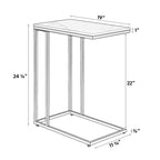 Table d'appoint rectangulaire Maypex en pierre frittée blanche