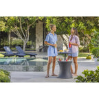 Table d'appoint d'extérieur Keter Pacific Cool Bar avec glacière de 28,4 litres pour patio, pelouse et jardin, gris foncé