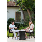 Table d'appoint d'extérieur Keter Pacific Cool Bar avec glacière de 28,4 litres pour patio, pelouse et jardin, gris foncé
