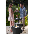 Table d'appoint d'extérieur Keter Pacific Cool Bar avec glacière de 28,4 litres pour patio, pelouse et jardin, gris foncé