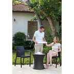Table d'appoint d'extérieur Keter Pacific Cool Bar avec glacière de 28,4 litres pour patio, pelouse et jardin, gris foncé