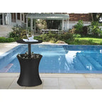 Table d'appoint d'extérieur Keter Pacific Cool Bar avec glacière de 28,4 litres pour patio, pelouse et jardin, gris foncé
