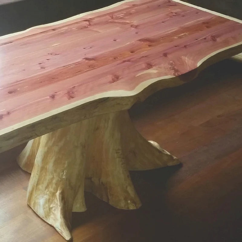 Table basse en billot de cèdre rouge