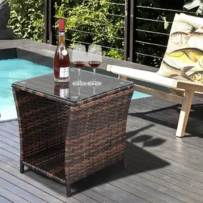 Patio Rattan Side Table
