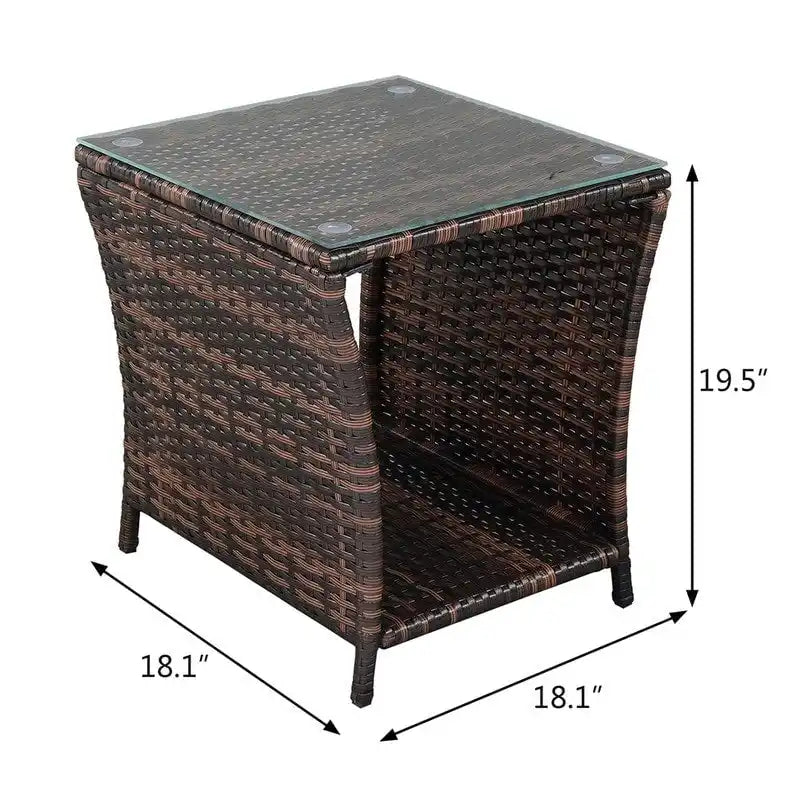 Table d'appoint en rotin pour patio