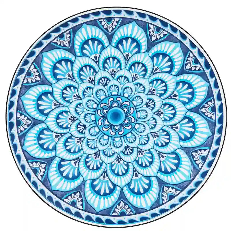 Table d'appoint de patio extérieur, table d'appoint ronde en carreaux de céramique
