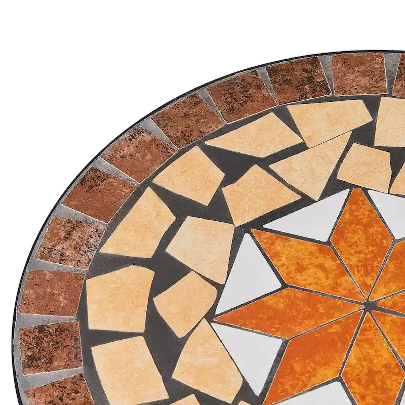 Table d'appoint de patio extérieur, table d'appoint ronde en carreaux de céramique