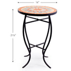 Table d'appoint de patio extérieur, table d'appoint ronde en carreaux de céramique