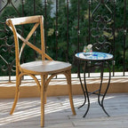 Table d'appoint de patio extérieur, table d'appoint ronde en carreaux de céramique