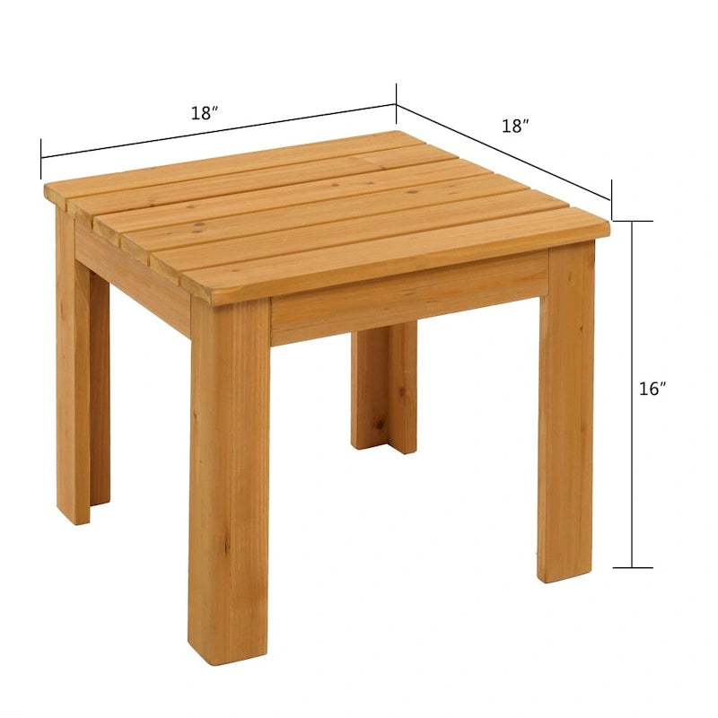 Table d'appoint carrée en bois, table basse de bistrot pour l'intérieur et l'extérieur, naturelle