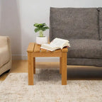 Table d'appoint carrée en bois, table basse de bistrot pour l'intérieur et l'extérieur, naturelle