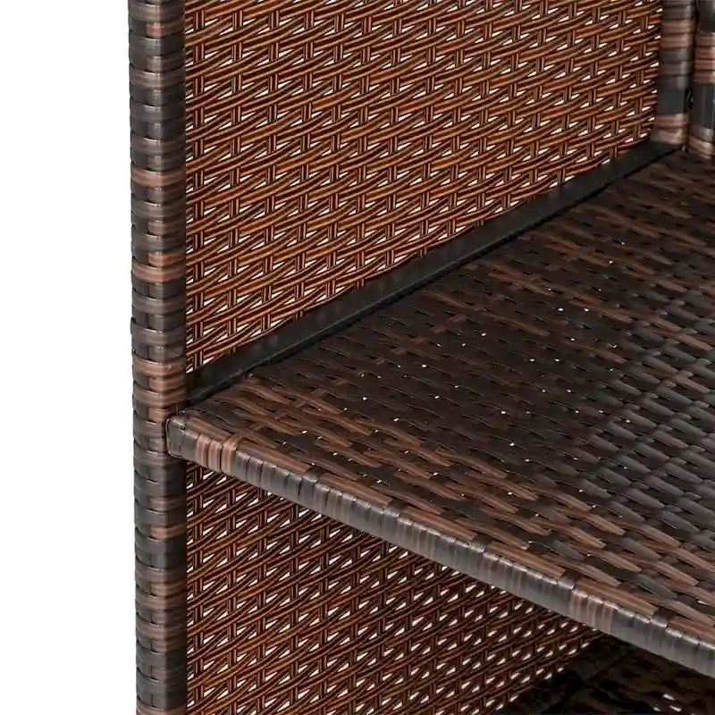 Table de bar d'extérieur en rotin de 139,7 cm de hauteur avec porte-gobelets
