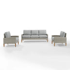 Ensemble de canapé 3 pièces en osier d'extérieur Crosley Capella - 33H x 80W x 132P