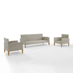 Ensemble de canapé 3 pièces en osier d'extérieur Crosley Capella - 33H x 80W x 132P