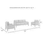 Ensemble de canapé 3 pièces en osier d'extérieur Crosley Capella - 33H x 80W x 132P