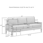 Ensemble de canapé 3 pièces en osier d'extérieur Crosley Capella - 33H x 80W x 132P