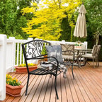 51 Banc extérieur pour jardin, patio, porche, terrasse, structure en fer noir