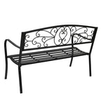 51 Banc extérieur pour jardin, patio, porche, terrasse, structure en fer noir