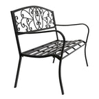 51 Banc extérieur pour jardin, patio, porche, terrasse, structure en fer noir