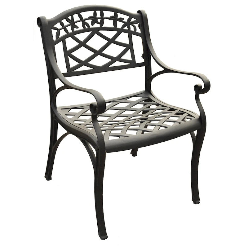 Fauteuil en fonte d'aluminium Crosley Sedona, fini noir charbon (lot de 2)