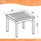 Table d'appoint de patio en bois d'eucalyptus Amazonia, table d'appoint carrée d'extérieur de 19 po - Kingsbury