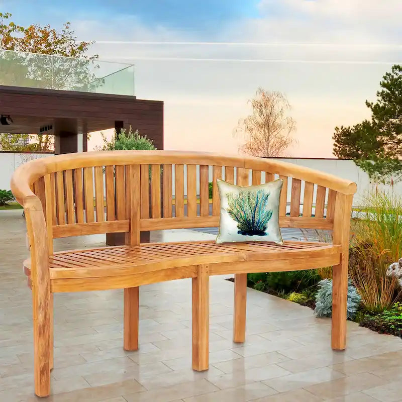 Banc double de jardin et de terrasse en teck Chic Teak Peanut