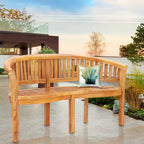 Banc double de jardin et de terrasse en teck Chic Teak Peanut