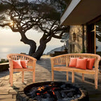 Banc double de jardin et de terrasse en teck Chic Teak Peanut