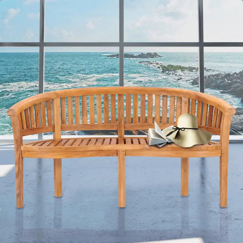 Banc double de jardin et de terrasse en teck Chic Teak Peanut