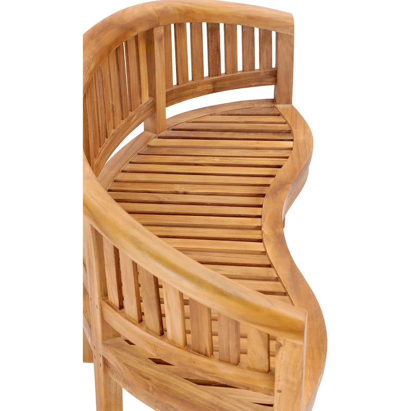 Banc double de jardin et de terrasse en teck Chic Teak Peanut