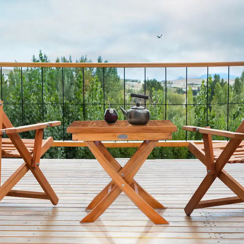Seven Seas Teak Outdoor Teak Wood Patio Folding End Table