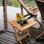 Table d'appoint pliante en teck d'extérieur Seven Seas en bois de teck pour patio