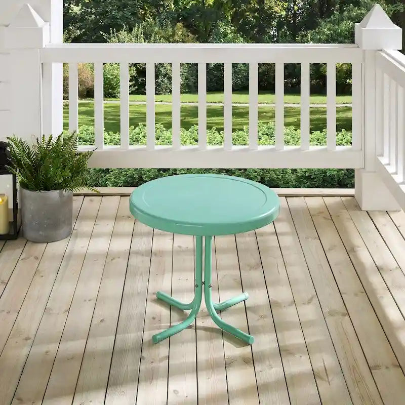 Table d'appoint en métal rétro Crosley, couleur sarcelle