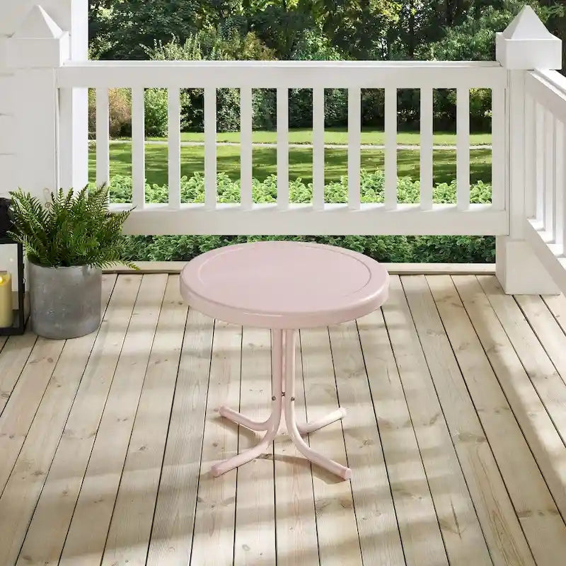 Table d'appoint rétro en métal Crosley rose