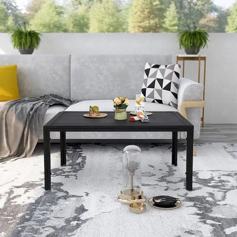 Table basse Maypex d'extérieur en lattes d'acier