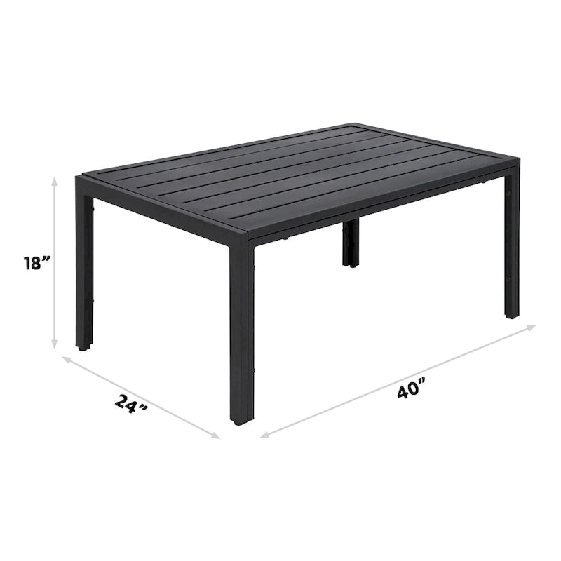 Table basse Maypex d'extérieur en lattes d'acier