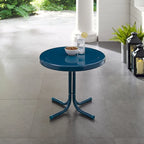 Table d'appoint en métal rétro Crosley, bleu marine