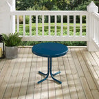 Table d'appoint en métal rétro Crosley, bleu marine