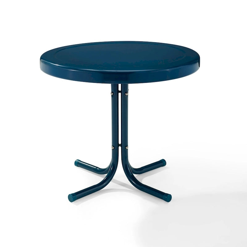 Table d'appoint en métal rétro Crosley, bleu marine