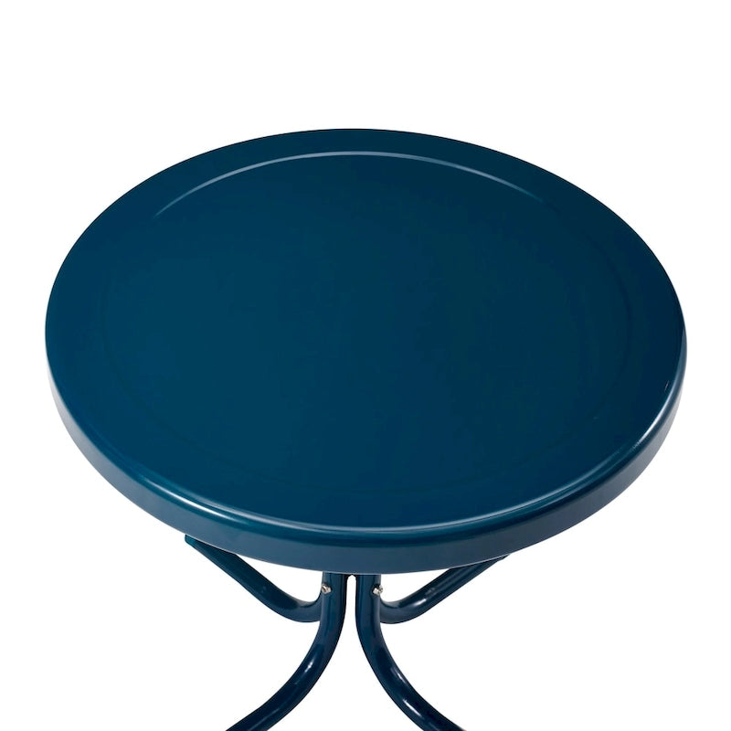 Table d'appoint en métal rétro Crosley, bleu marine