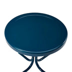 Table d'appoint en métal rétro Crosley, bleu marine