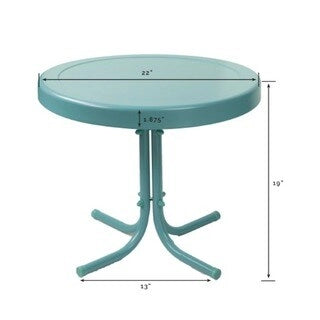 Table d'appoint en métal rétro Crosley, bleu marine